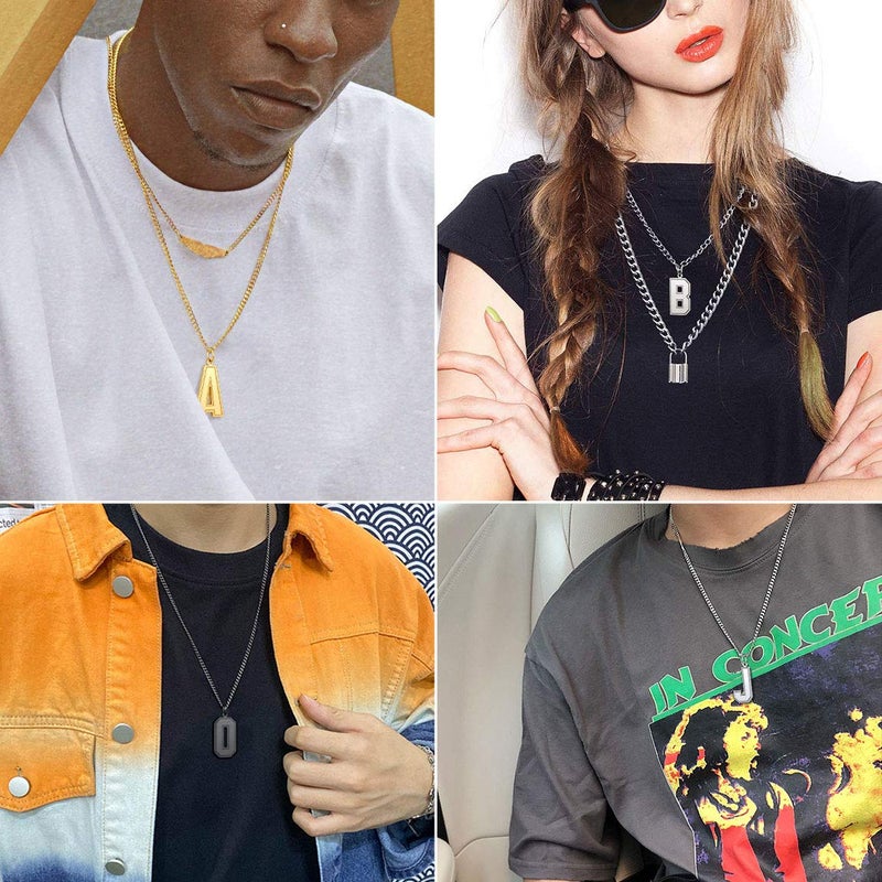 ChainsPro Initial Chain Letter G Pendant Necklace Stainless Steel Mens Chain Monogram Gifts for Men - Image 2